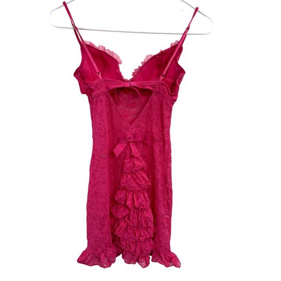 Victoria Secret The Lacie Ruffle Lace Nightie Push Up Valentines Coquette Size M - Picture 2 of 3